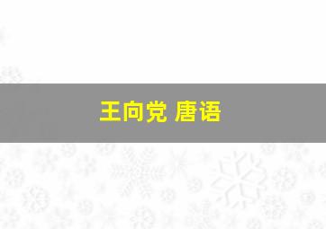 王向党 唐语